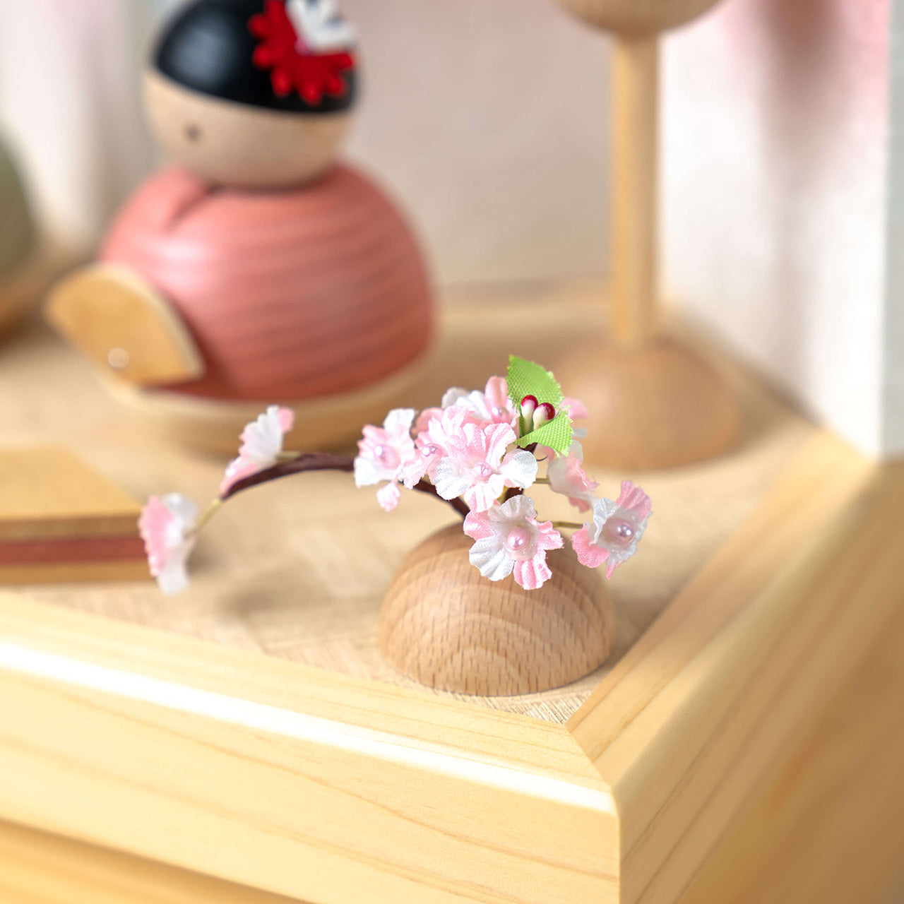 ことの木製ひな人形 親王飾り 和紙 収納