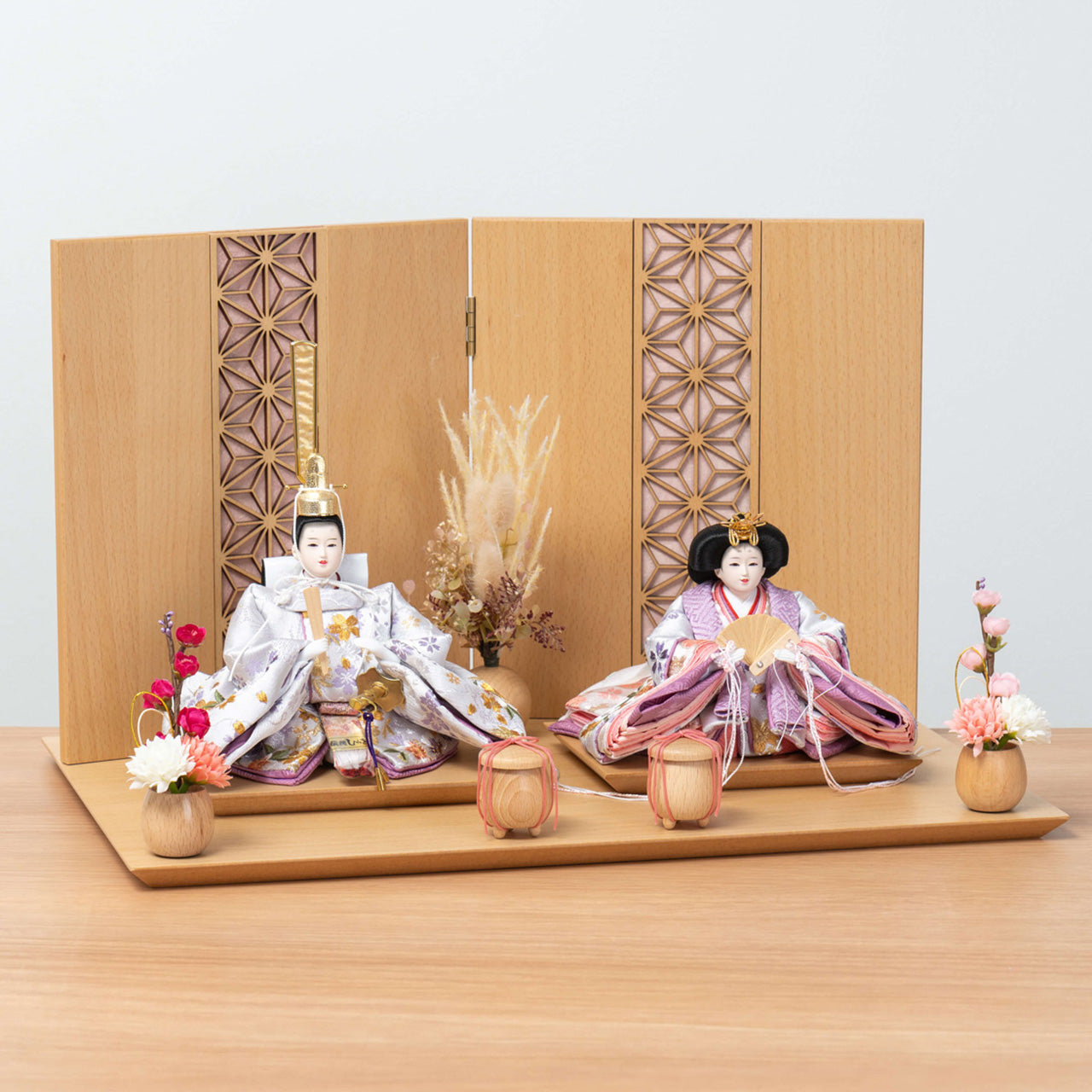 ことのひな人形 はな 麻の葉 平台 立花P付