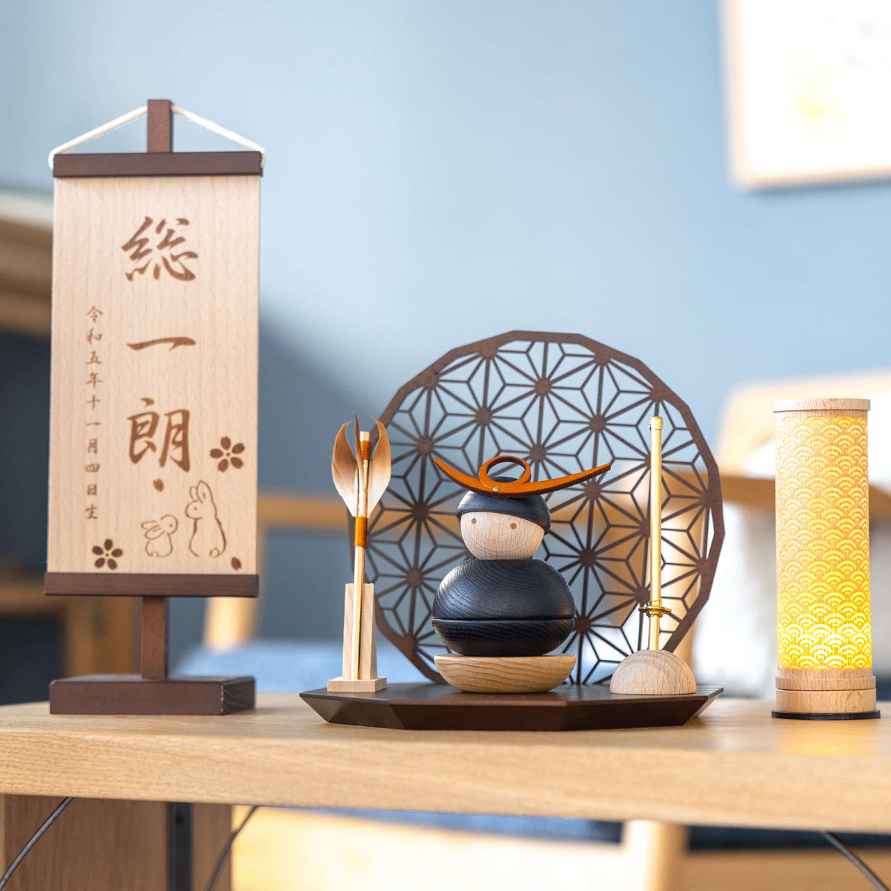 ことの木製鎧 上杉謙信 衝立B 麻の葉