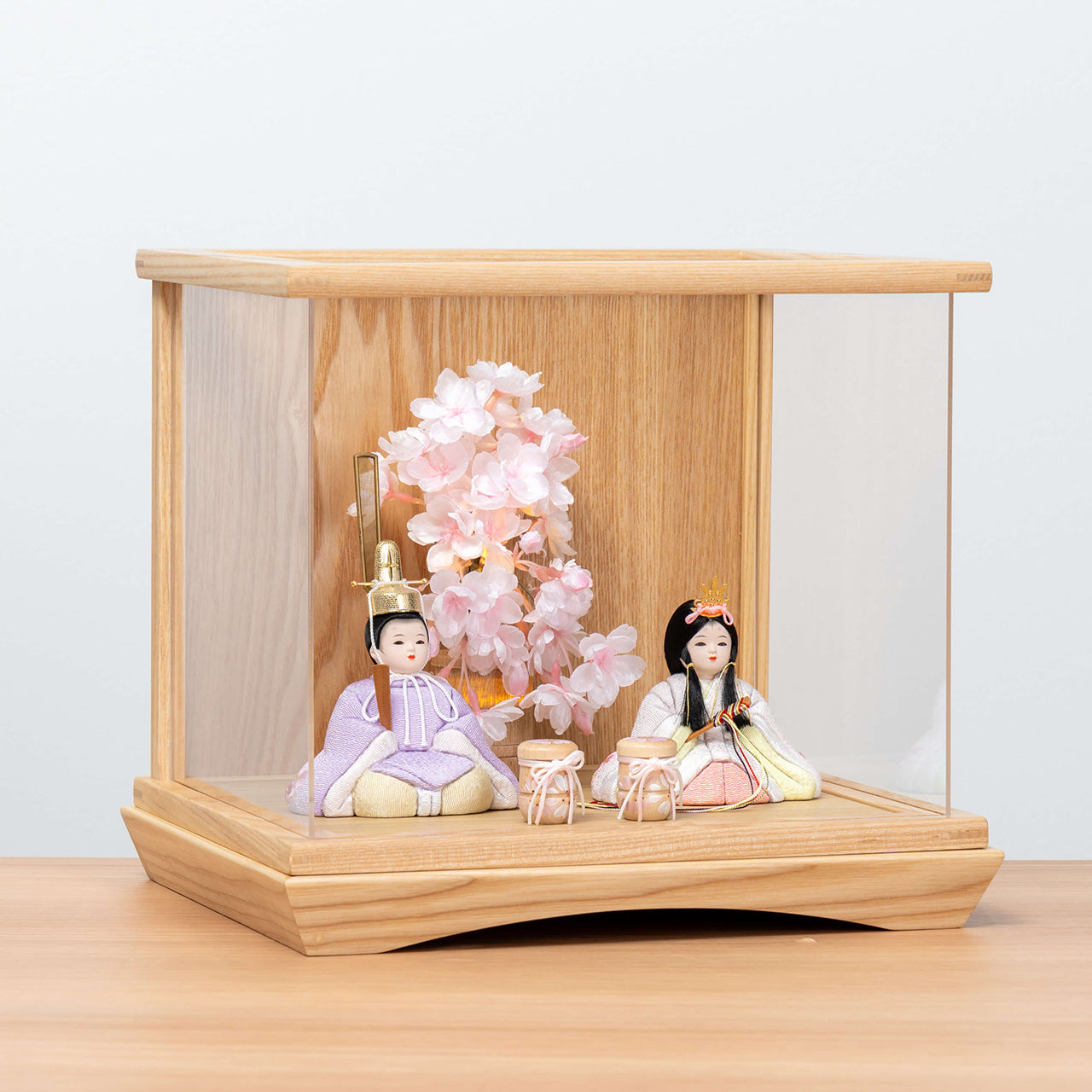 ことの木目込ひな はな ケース 灯桜付