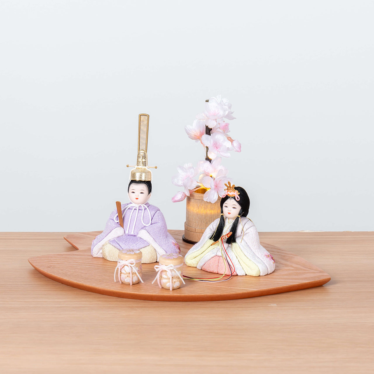 ことの木目込ひな はな さくら平台 灯桜付