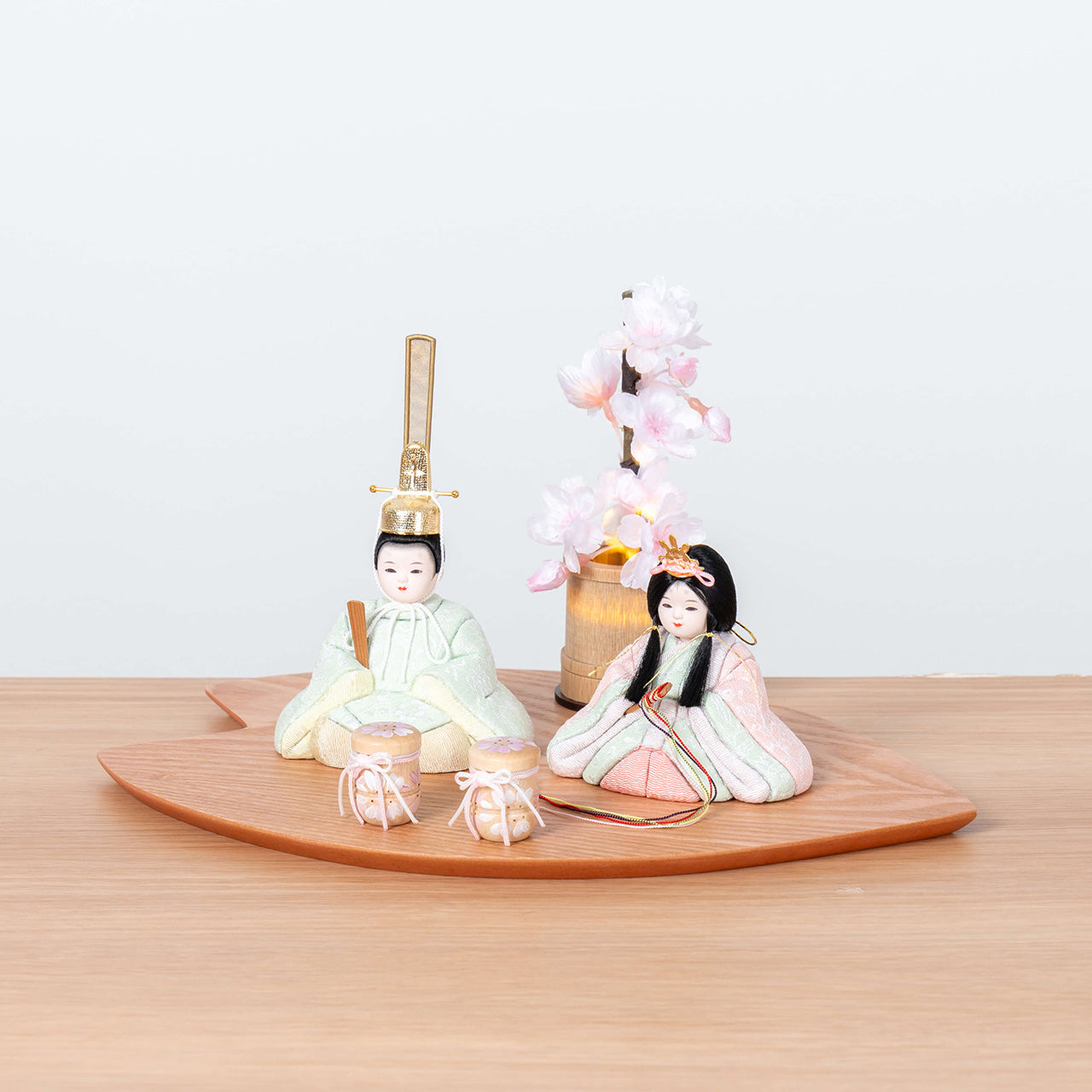 ことの木目込ひな このは さくら平台 灯桜付
