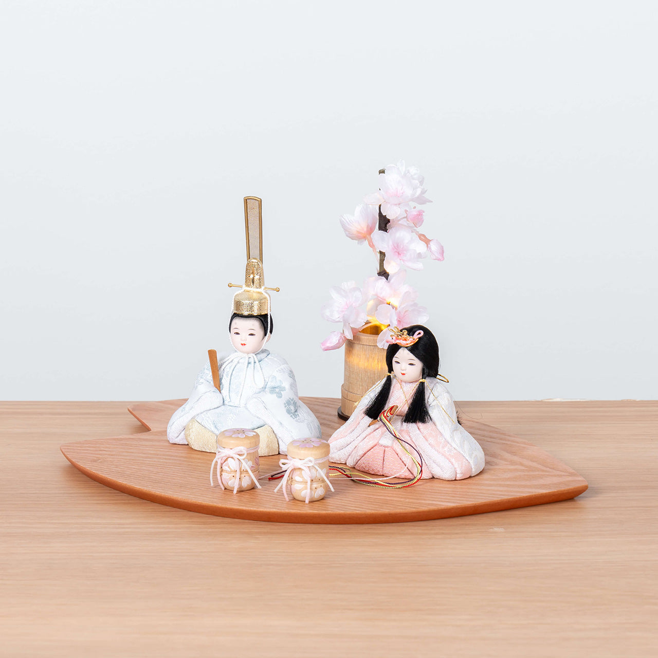 ことの木目込ひな そら さくら平台 灯桜付