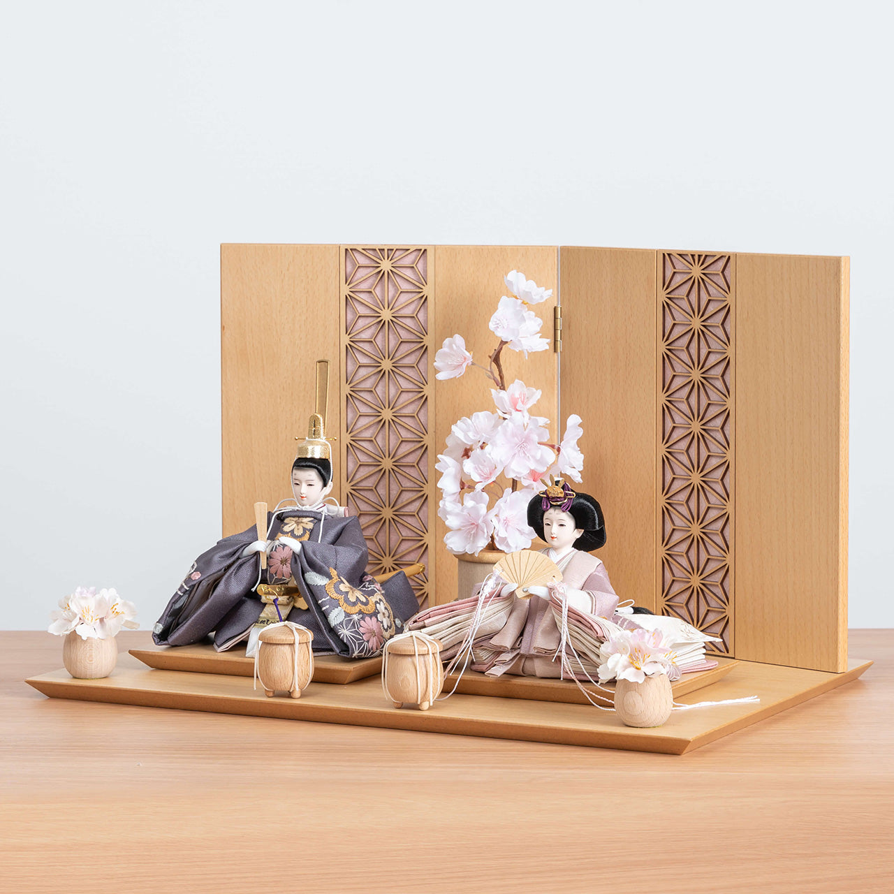 ことのひな人形 ひかり 麻の葉平台 灯桜付