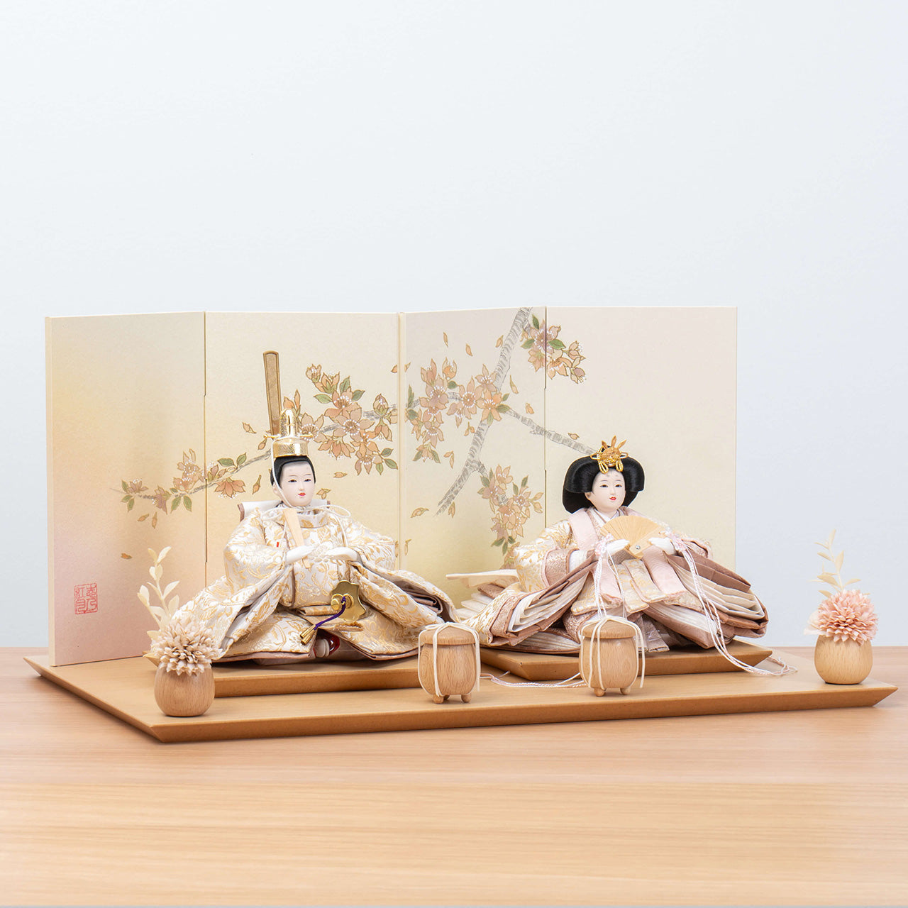 ことのひな人形 つき 手描桜平台
