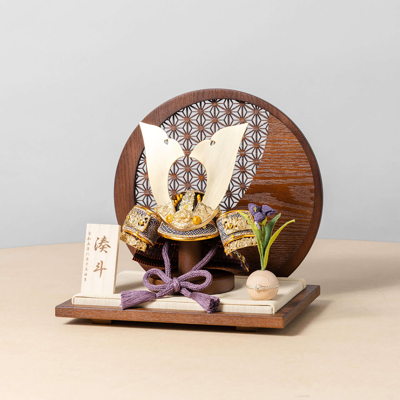 KOTO×悠雅コラボ兜 金大鍬 麻の葉 円形B衝立