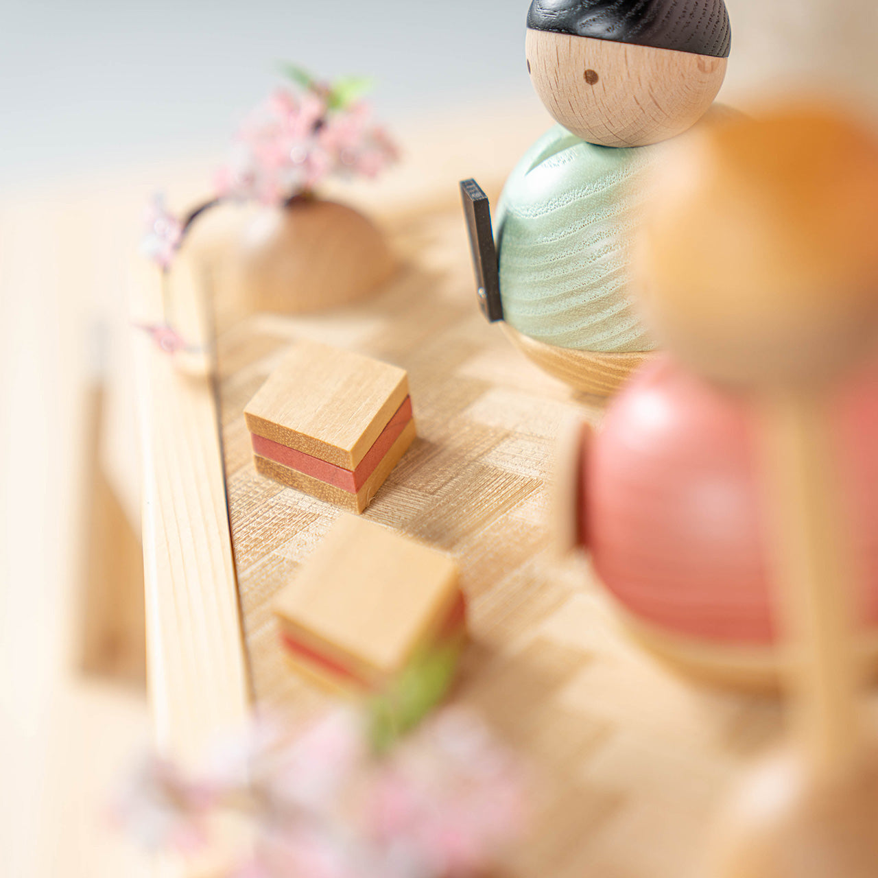 ことの木製ひな人形　親王飾り　和紙　収納