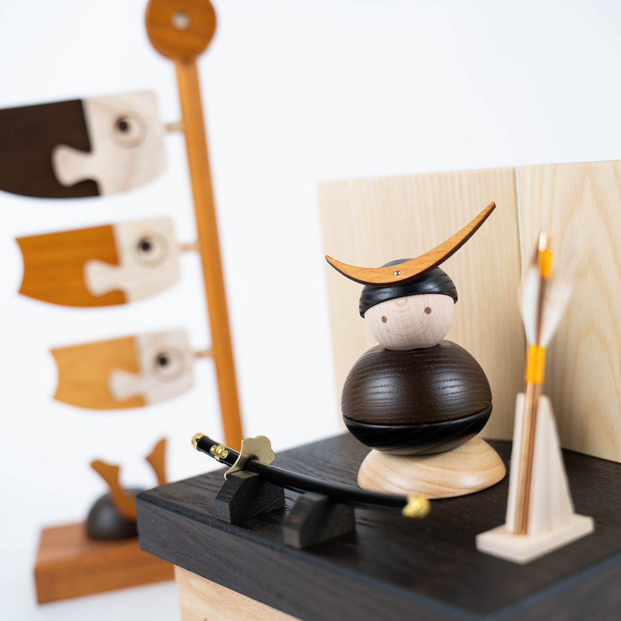 ことの木製鎧　伊達政宗　収納（鯉のぼり付）