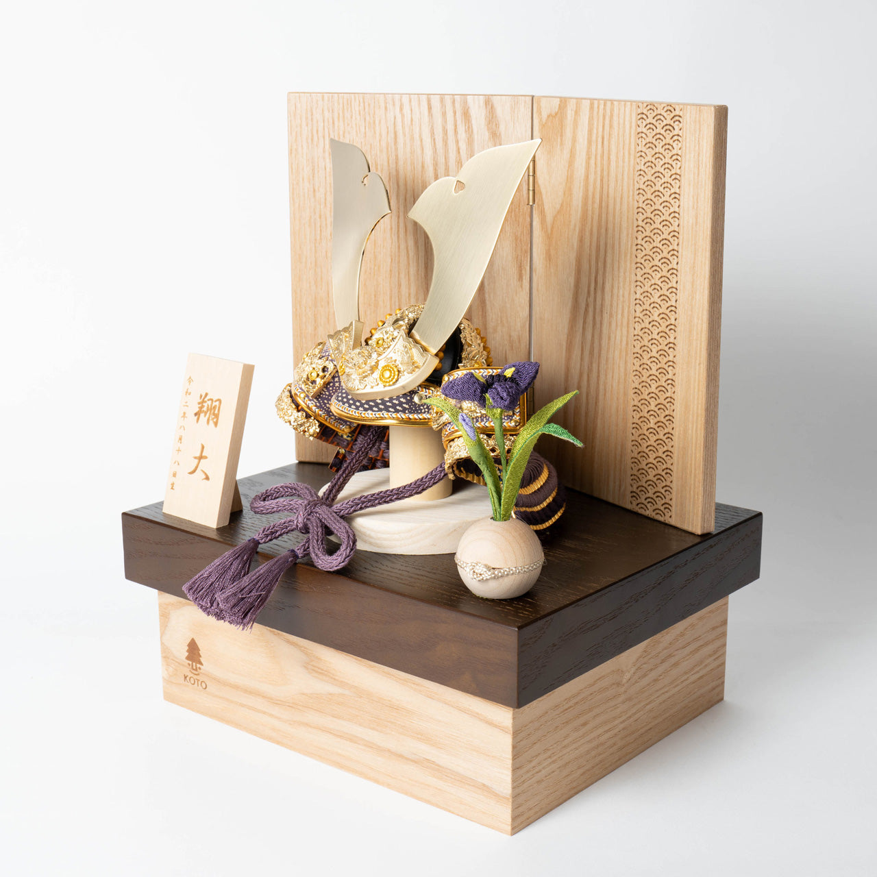 KOTO×悠雅コラボ兜　金大鍬　青海波　NB収納
