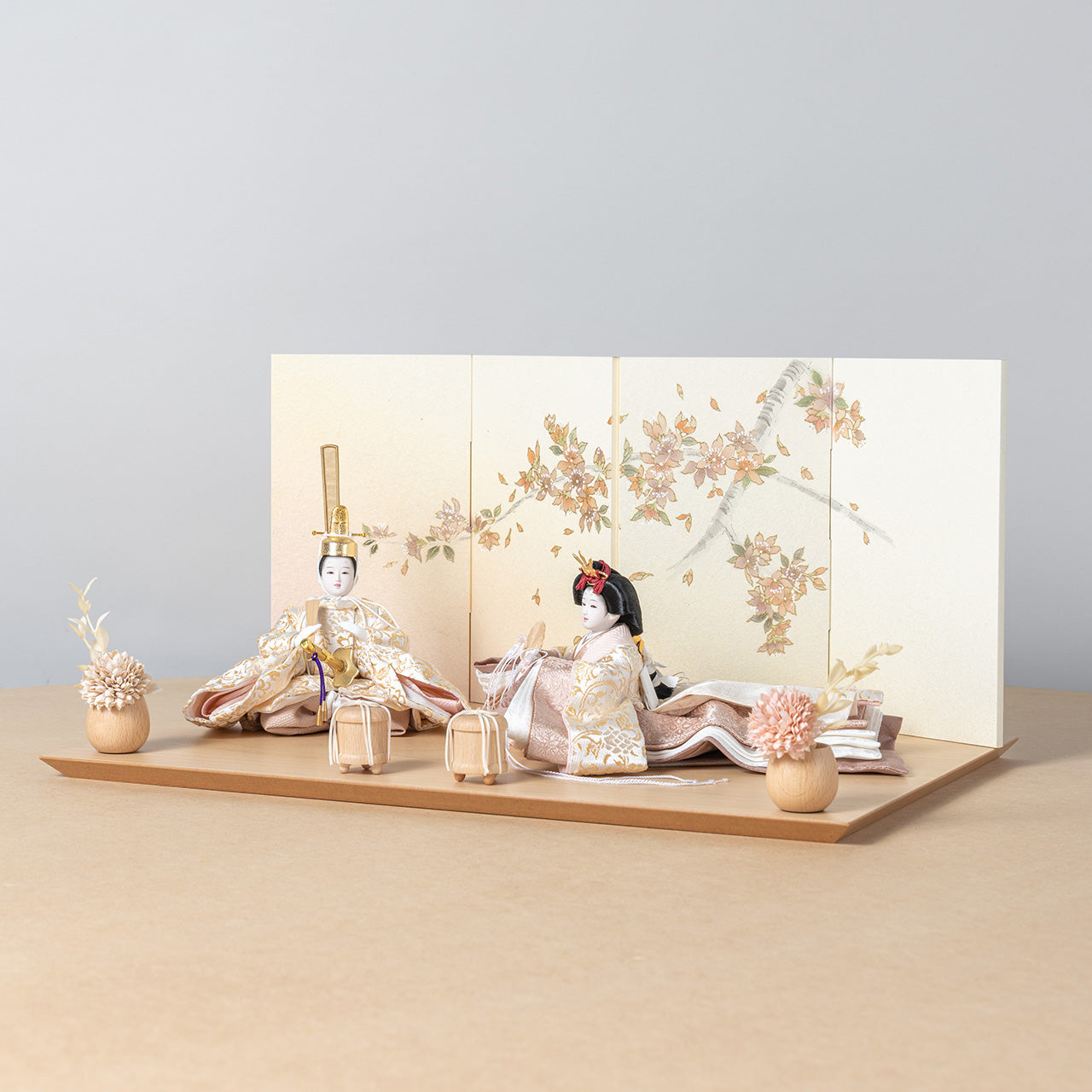 【早割】ことの平安ひな　つき　手描桜　平台
