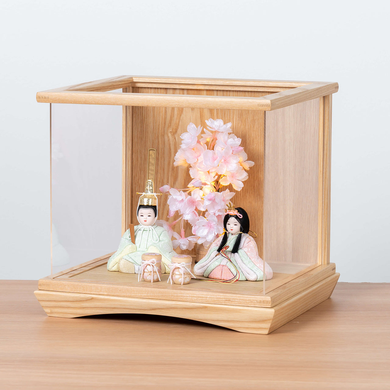 ことの木目込ひな　このは　ケース　灯桜付