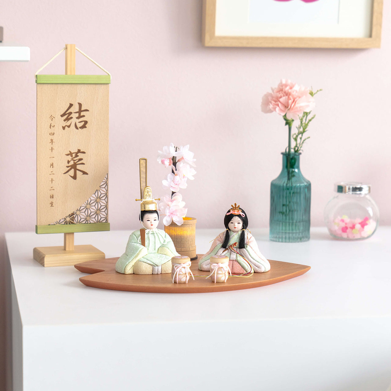 ことの木目込ひな　このは　さくら平台　灯桜付