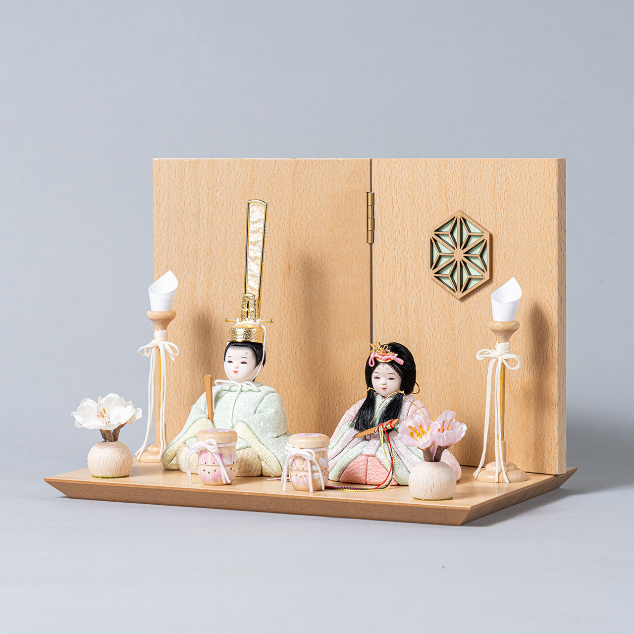 ことの木目込ひな　このは　麻の葉　平台