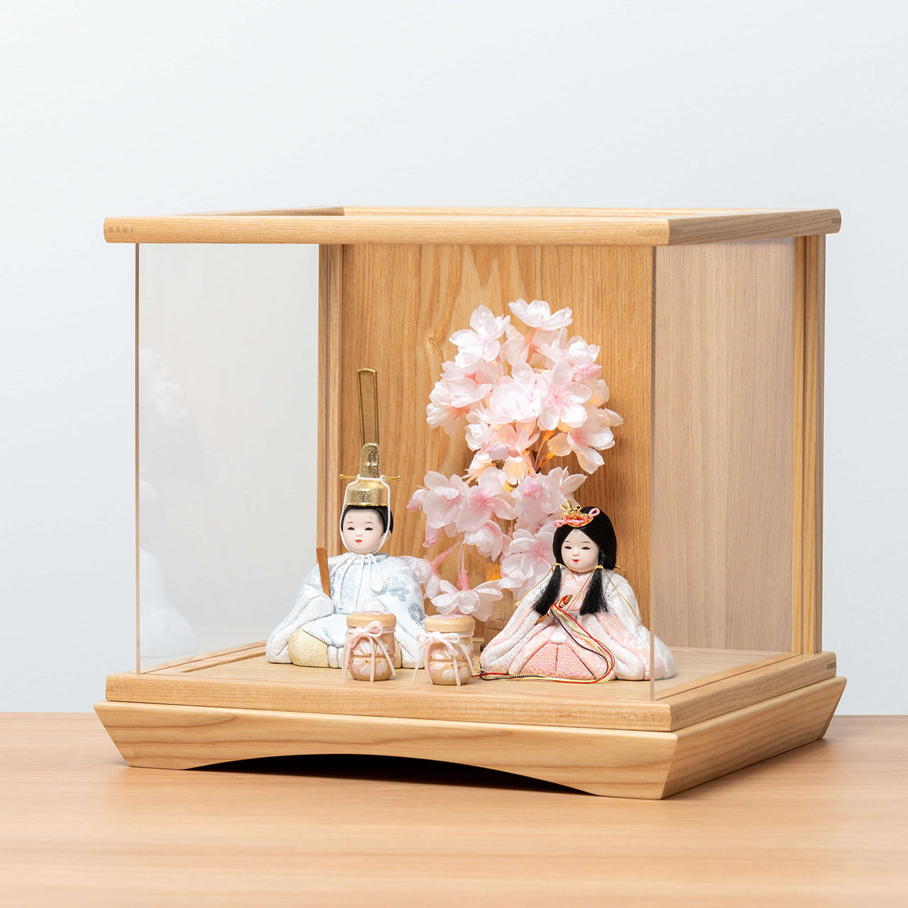 ことの木目込ひな　そら　ケース　灯桜付