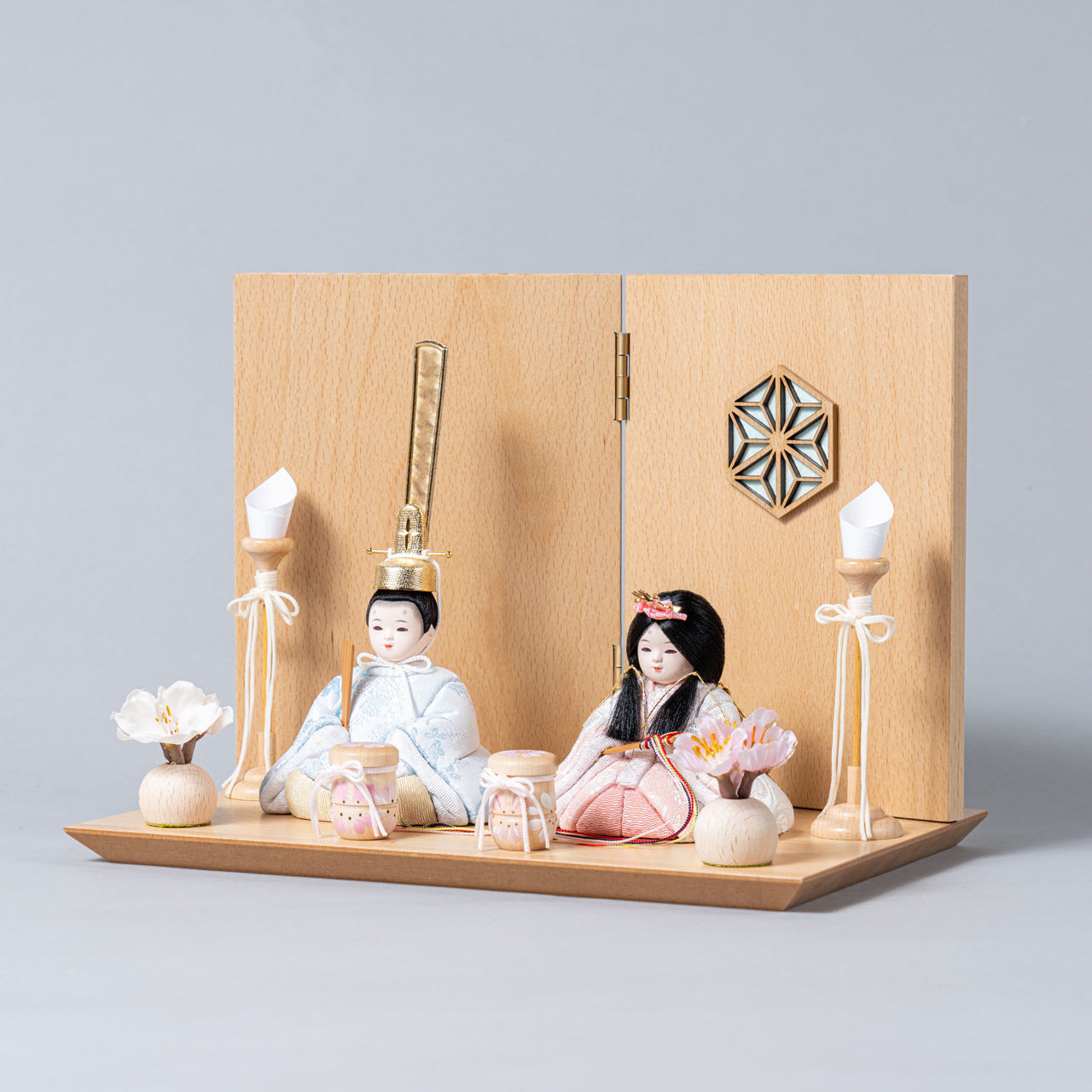 ことの木目込ひな　そら　麻の葉　平台