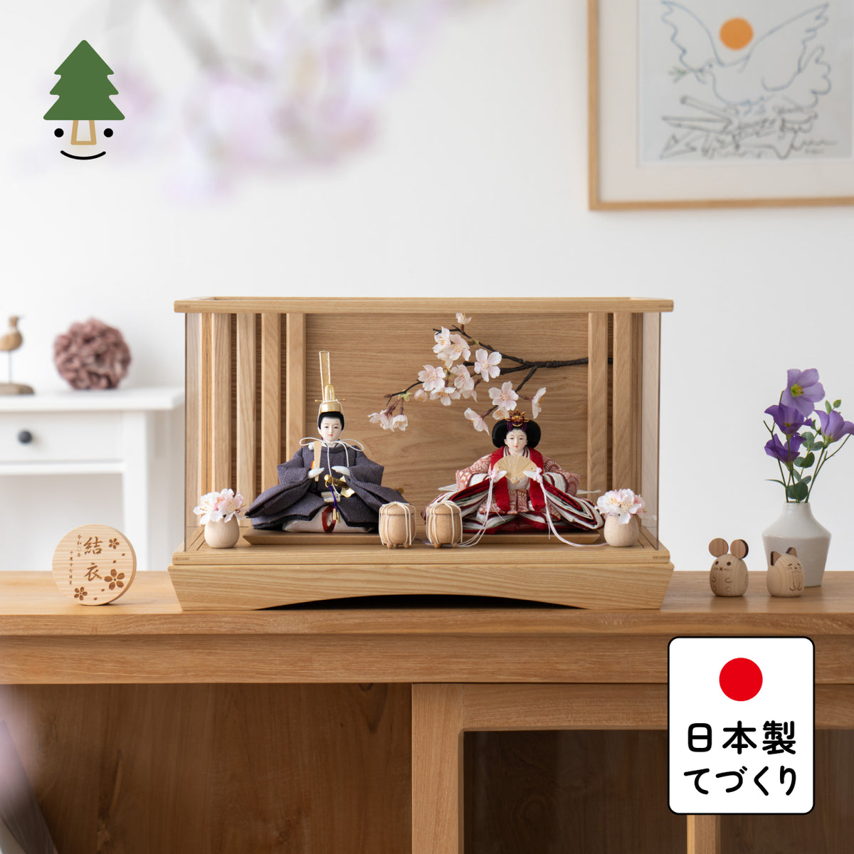 ことのひな人形　ろまん　桜円ケース　N
