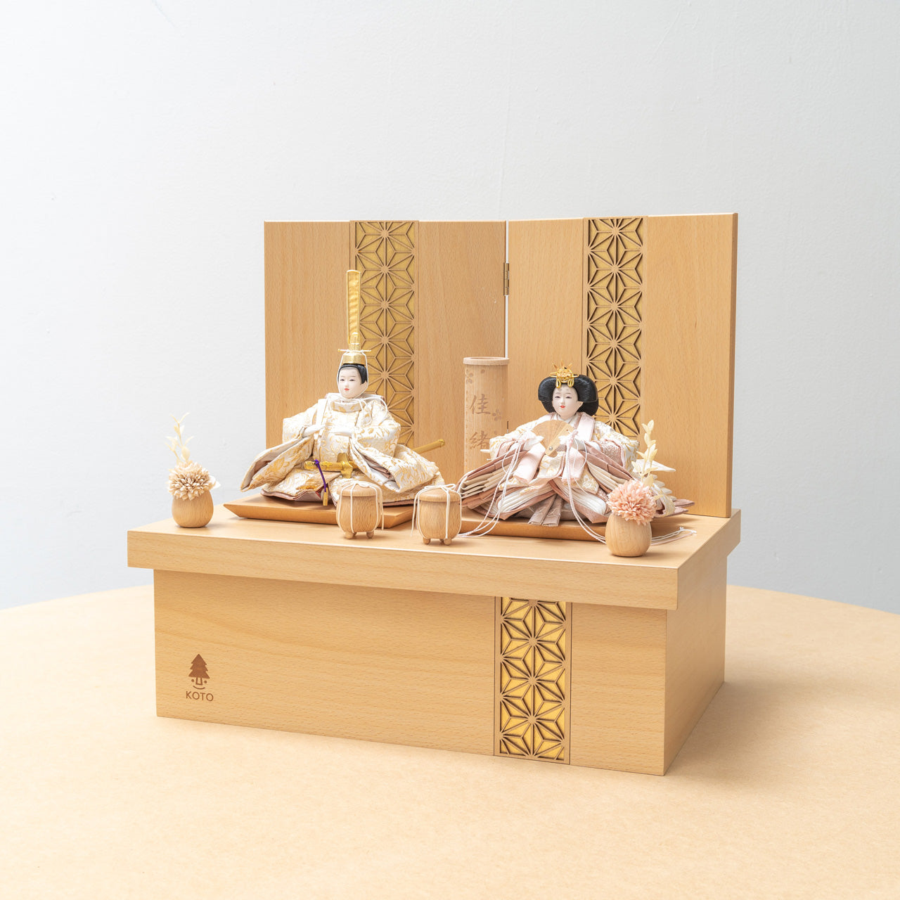 ことのひな人形　つき　麻の葉　収納