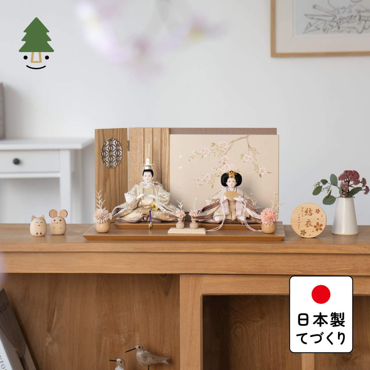 ことのひな人形　つき　平台　手描桜　N