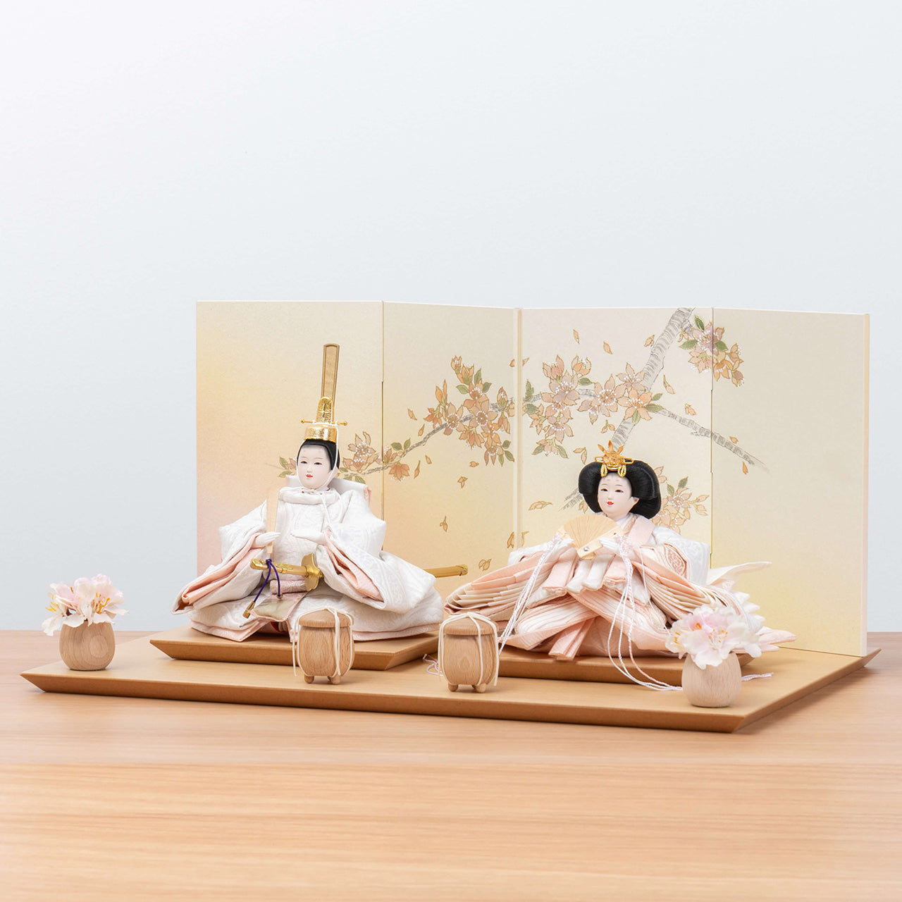 【早割】ことのひな人形　ゆき　手描桜平台