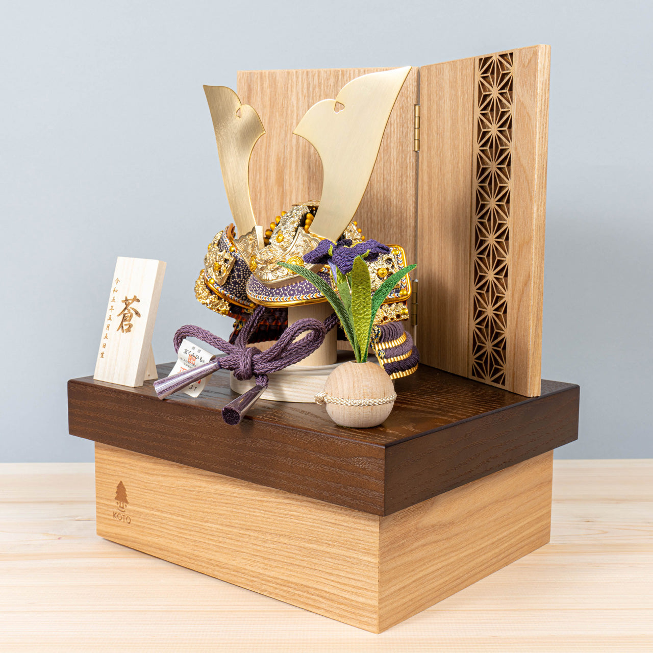 KOTO×悠雅コラボ兜　金大鍬　麻の葉　NB収納