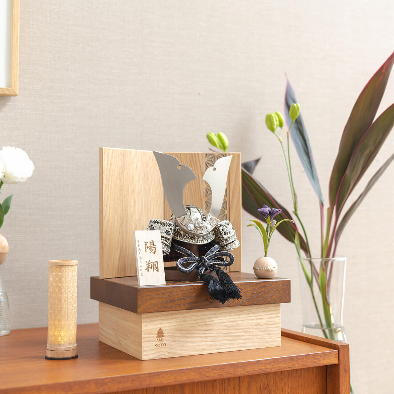 KOTO×悠雅コラボ兜　銀大鍬　麻の葉　NB収納