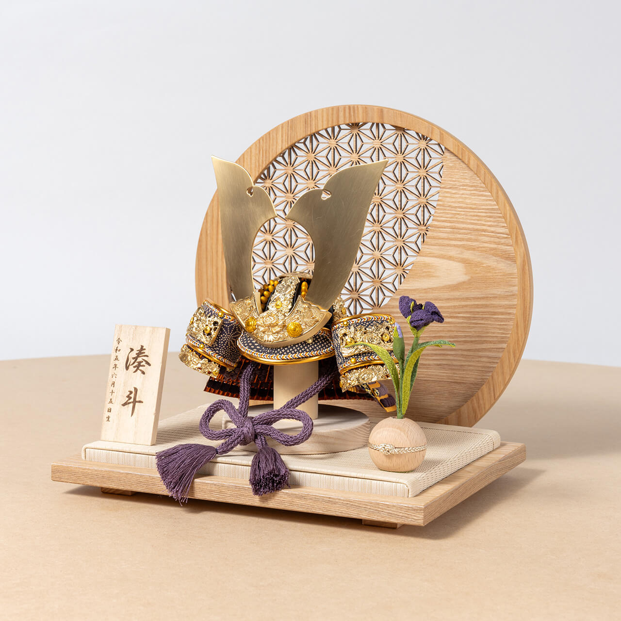 KOTO×悠雅コラボ兜　金大鍬　麻の葉　円形N衝立