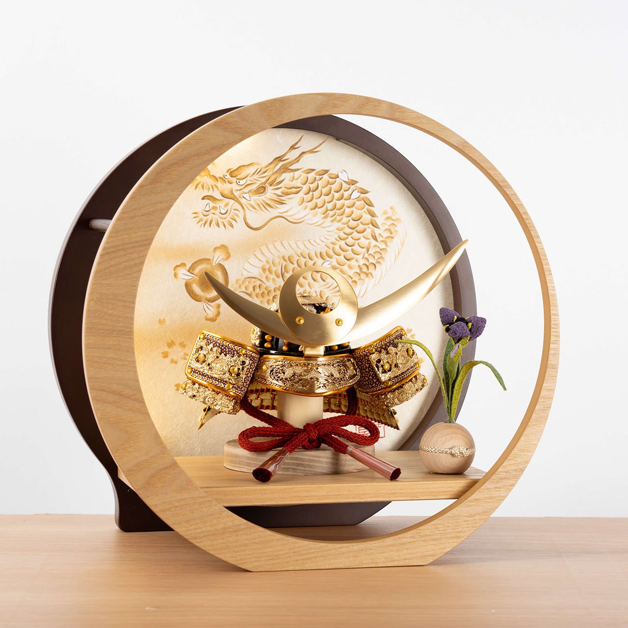 KOTO×悠雅コラボ兜　上杉謙信　灯月型飾台　手描龍