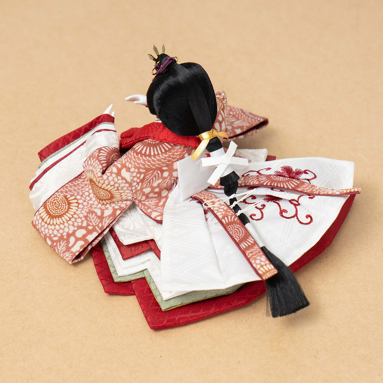 ことのひな人形　ろまん　麻の葉B平台　銀　駿河行燈付